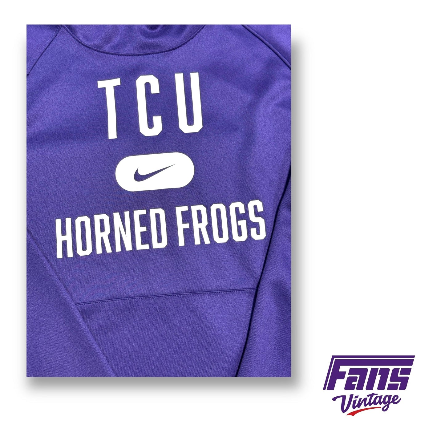 TCU Basketball Team Issued Player Hoodie with unique hood