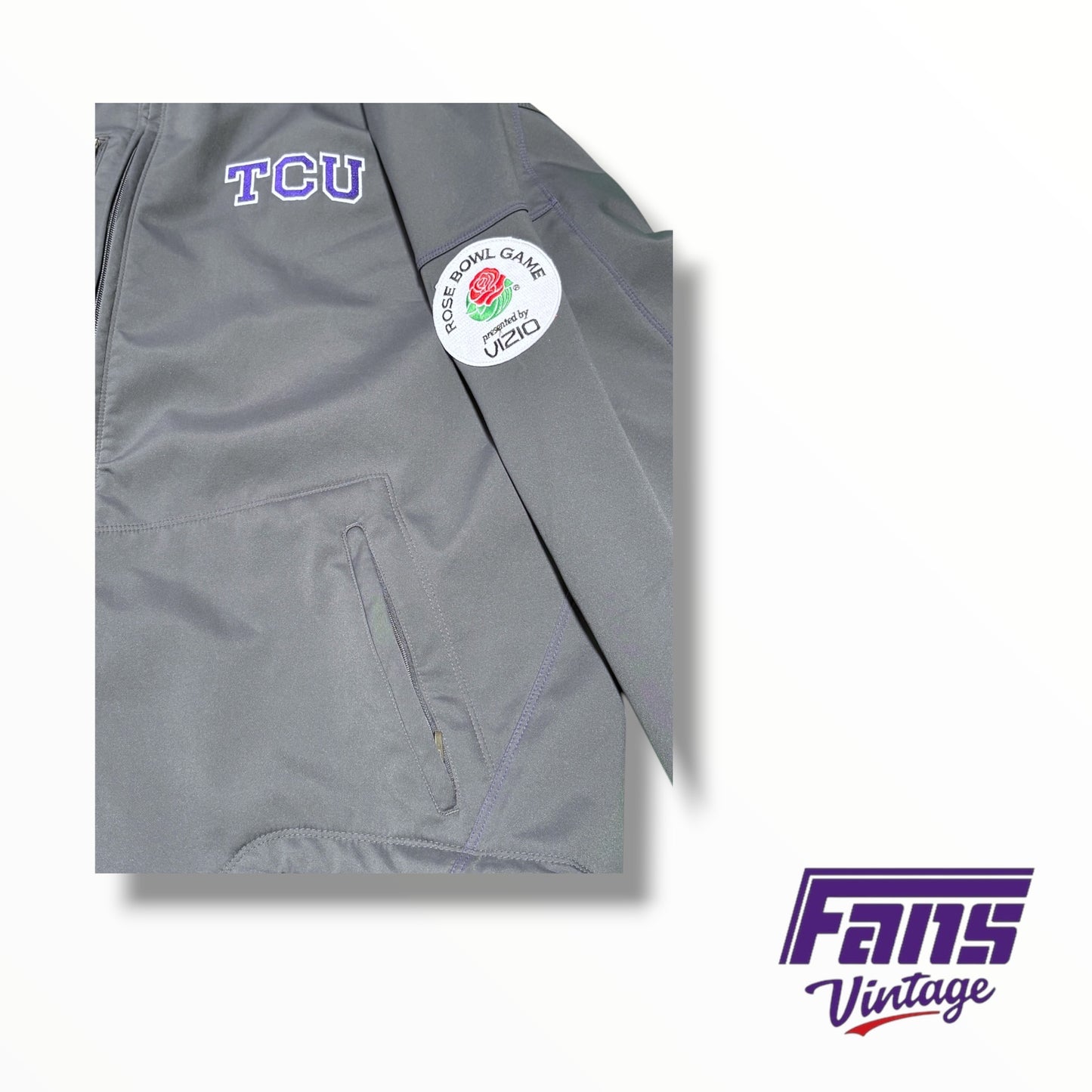 RARE! TCU Nike team issued heavyweight rain gear custom Rose Bowl jacket