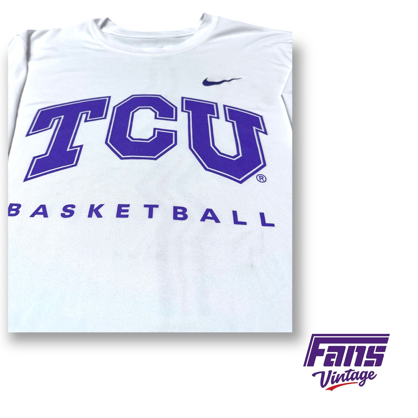 TCU Basketball Player Issue Pre-Game Warmup Shirt - “Spit Blood” / Raptors Zig Zag Logo on Back!