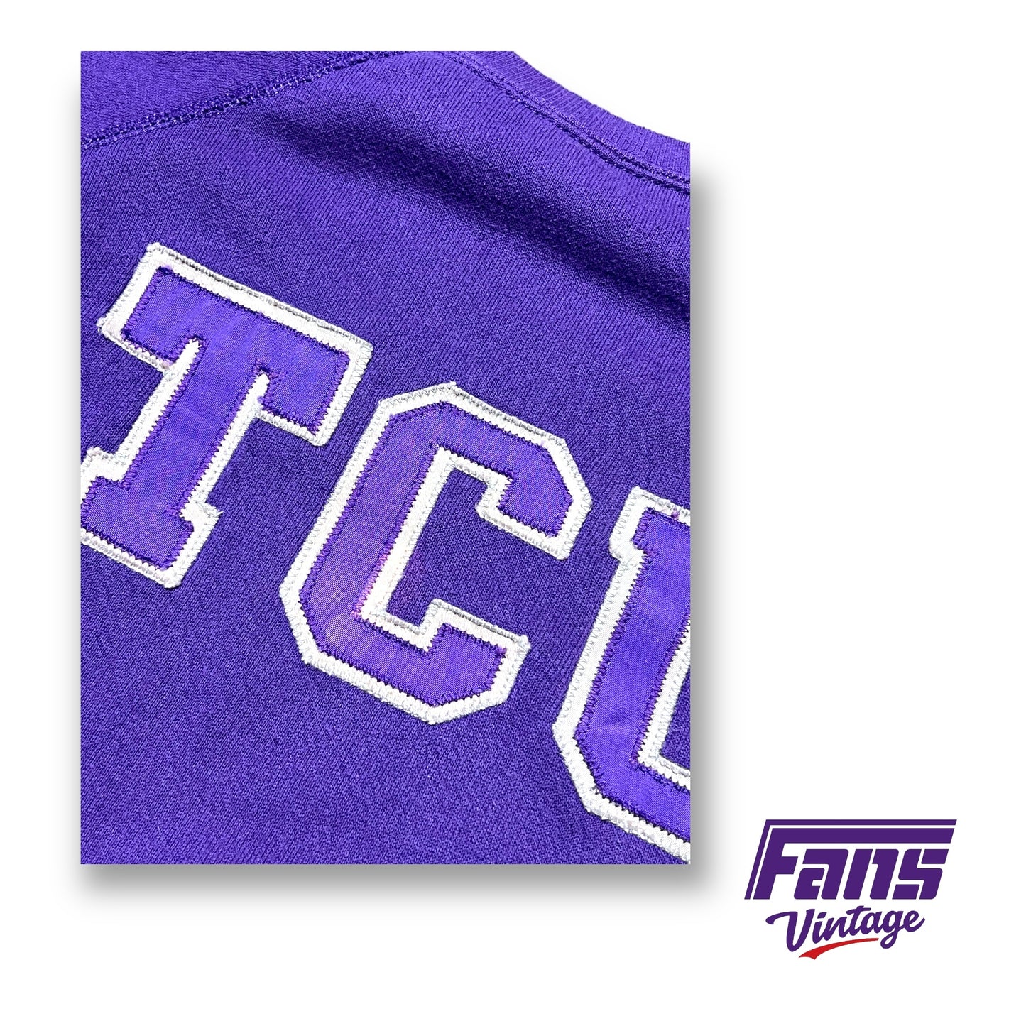 80s Vintage TCU Sweater - Awesome Raglan Crewneck with satin lettering!