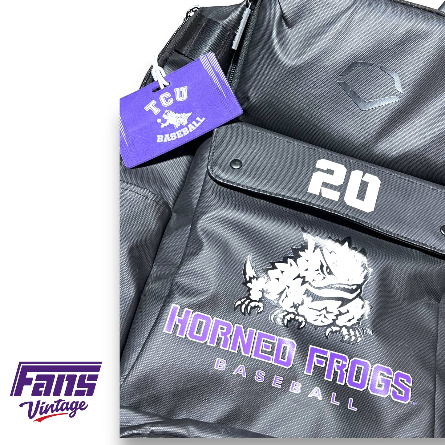 WOW! Deluxe TCU Baseball Backpack with Pro Frog name tag!