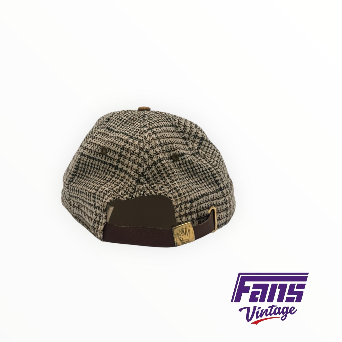 RARE! 90’s TCU tweed style Olde English logo strap back hat