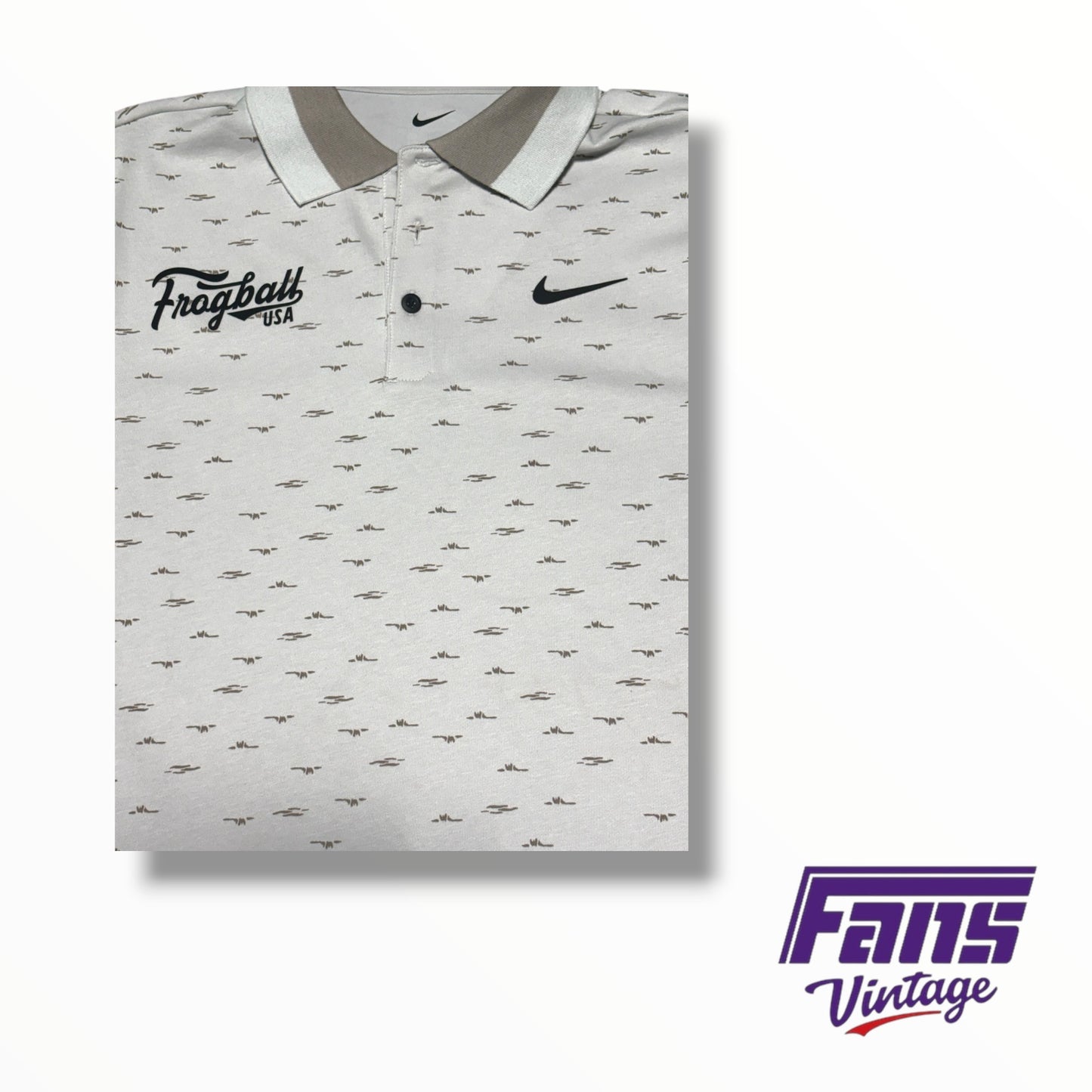 TCU Baseball Nike Team Custom Coach Issued ‘Frogball USA’ Premium Polo