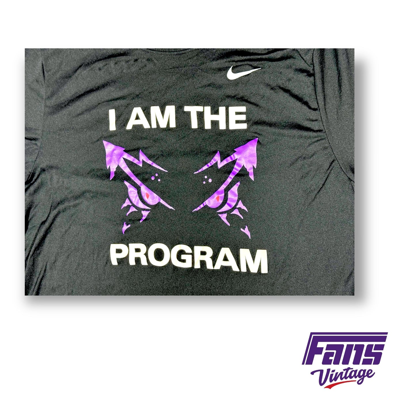 Team Issue "I Am The Program" TCU Nike Workout Tee - Red Eyed Frog Logo