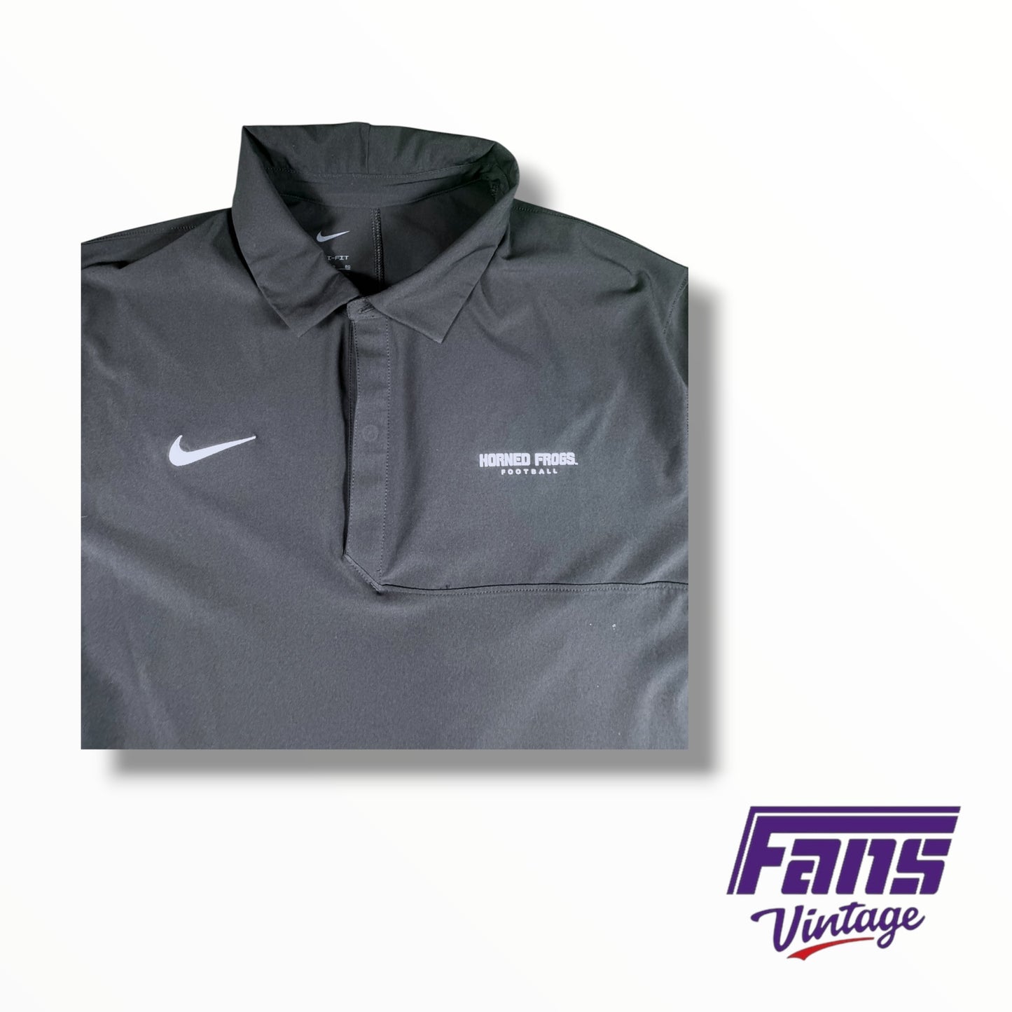TCU Football Team Issued Premium Matte Drifit Blackout Polo