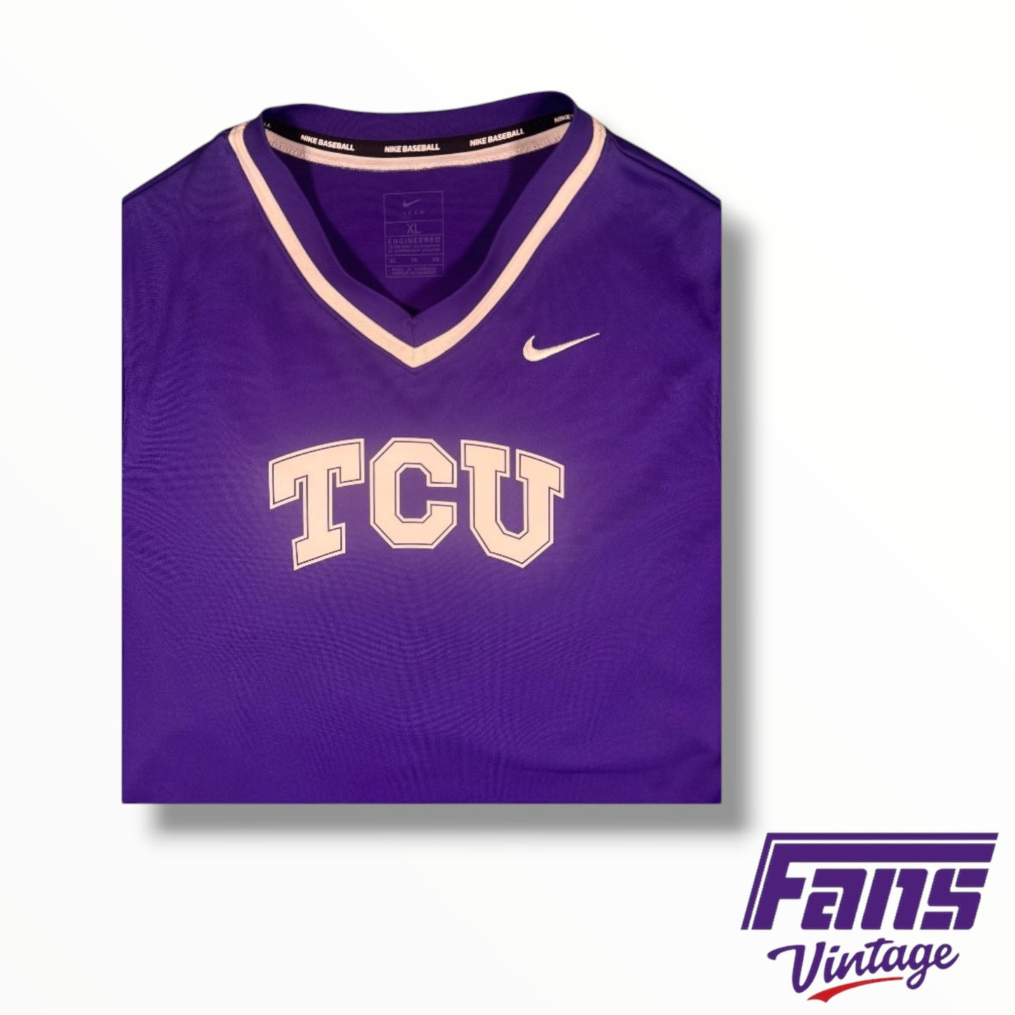 TCU Team-Issued Nike Purple Baseball Training Shirt