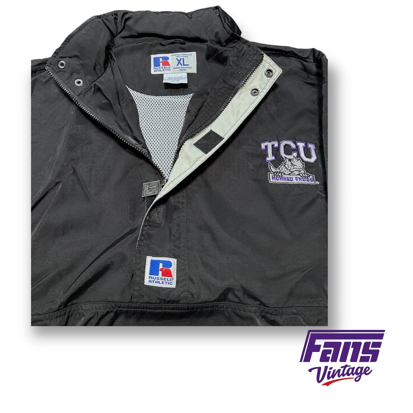 Vintage 90s TCU Pullover - Coach’s Sideline Style Medium Weight Jacket