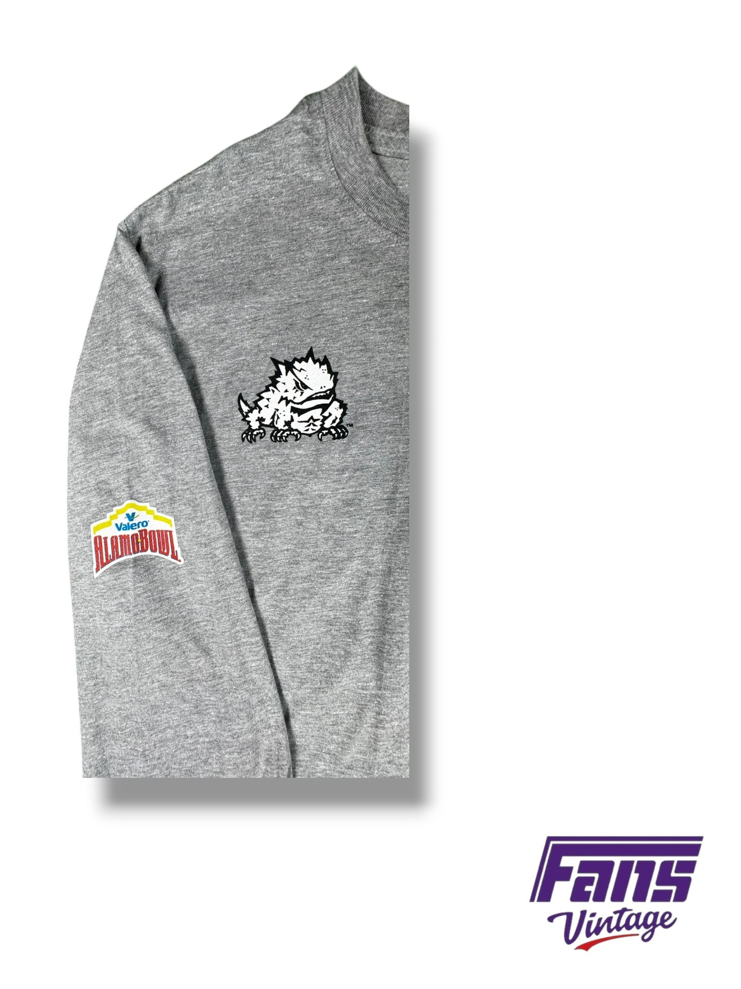 TCU Football Team Issued Nike Sportswear Valero Alamo Bowl Grey Long Sleeve Shirt