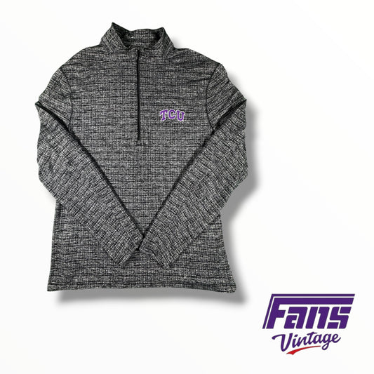 TCU Lulu Lemon Black & Gray Quarter-Zip Pullover Top