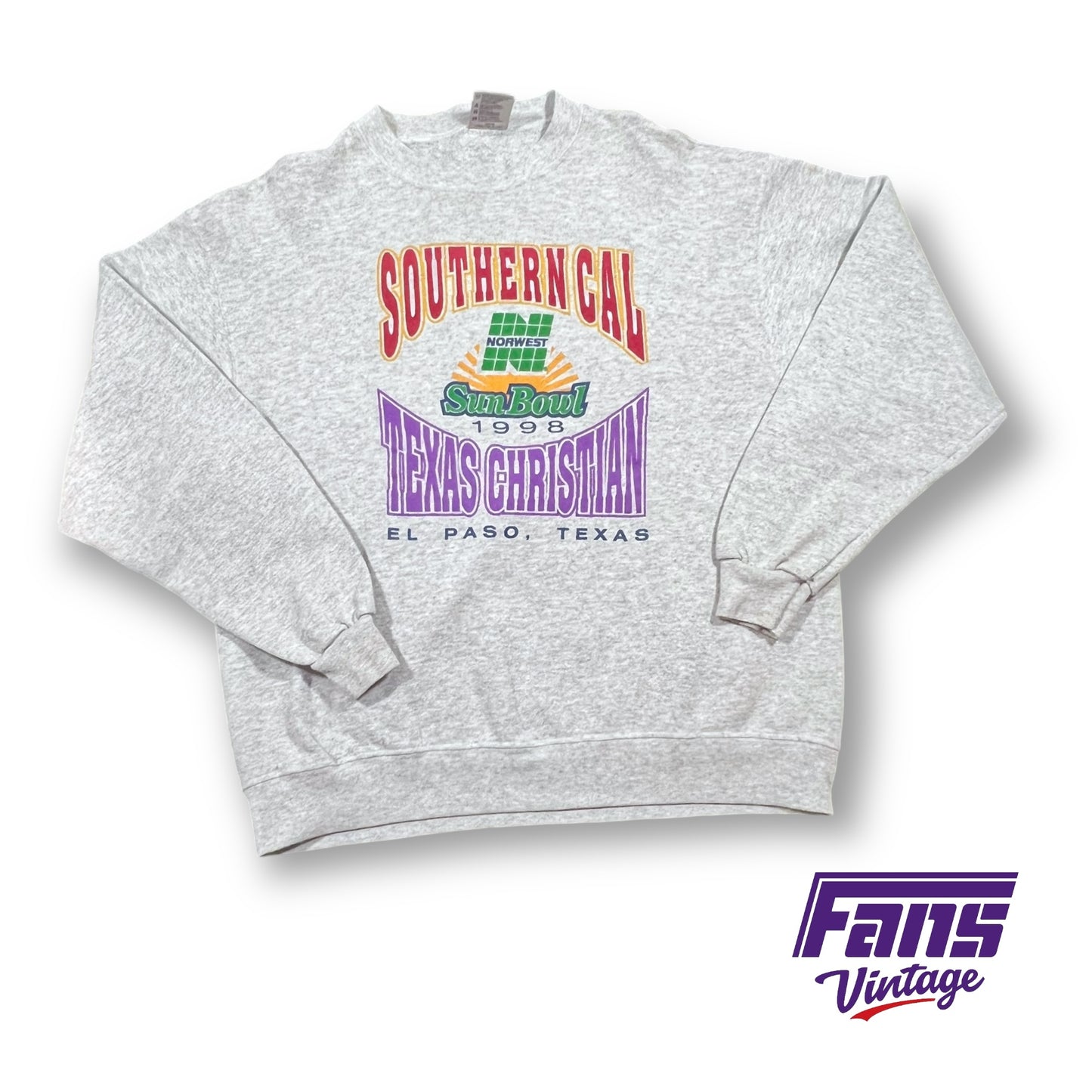 GRAIL - Vintage TCU 1996 Sun Bowl Crewneck Sweater - The Game that changed it all!