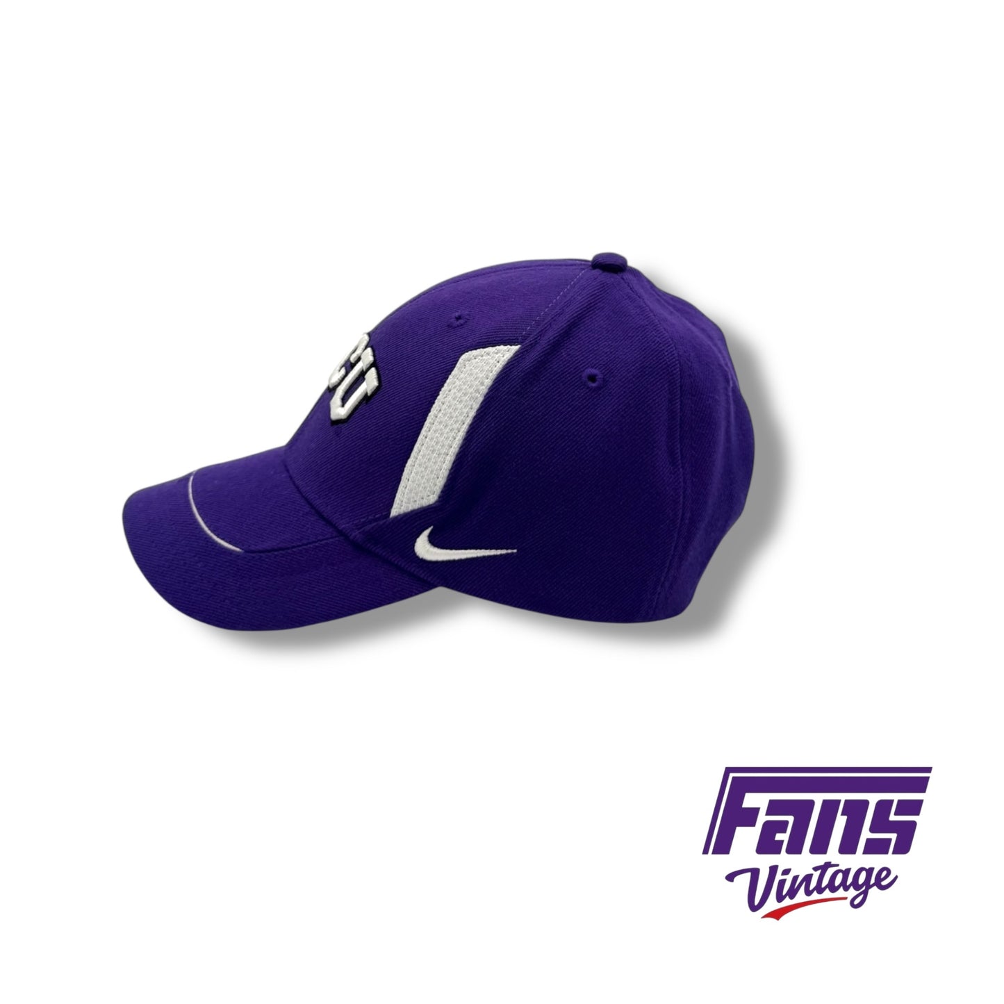 Vintage Y2K TCU Nike Team Issued Football Velcro Strap Back Hat ￼
