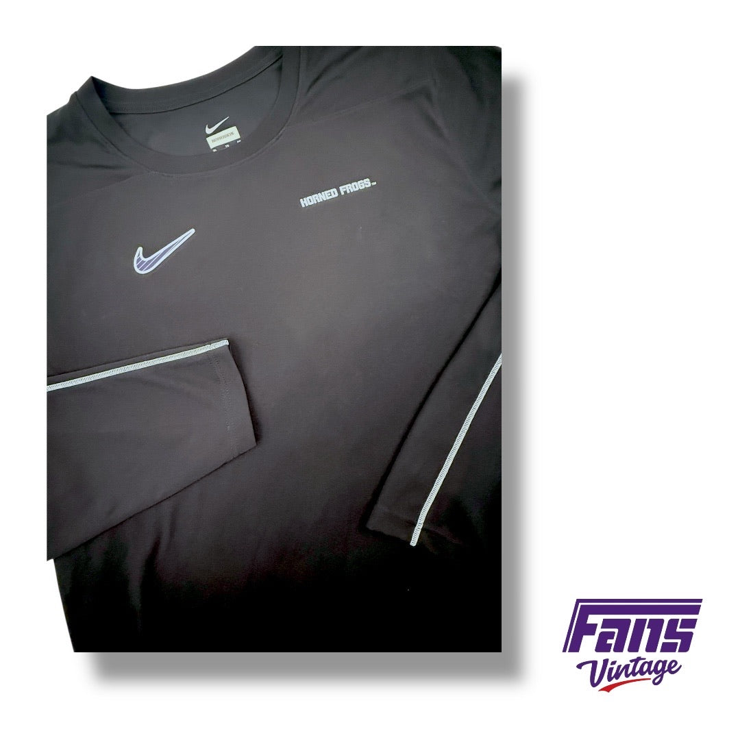 TCU Football Player Issued Nike Premium Woven UV rated Training Long Sleeve Shirt