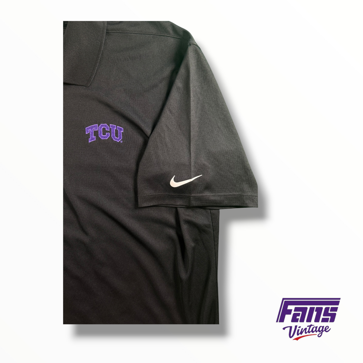 TCU Team Issued Nike Dri-Fit Blackout Polo