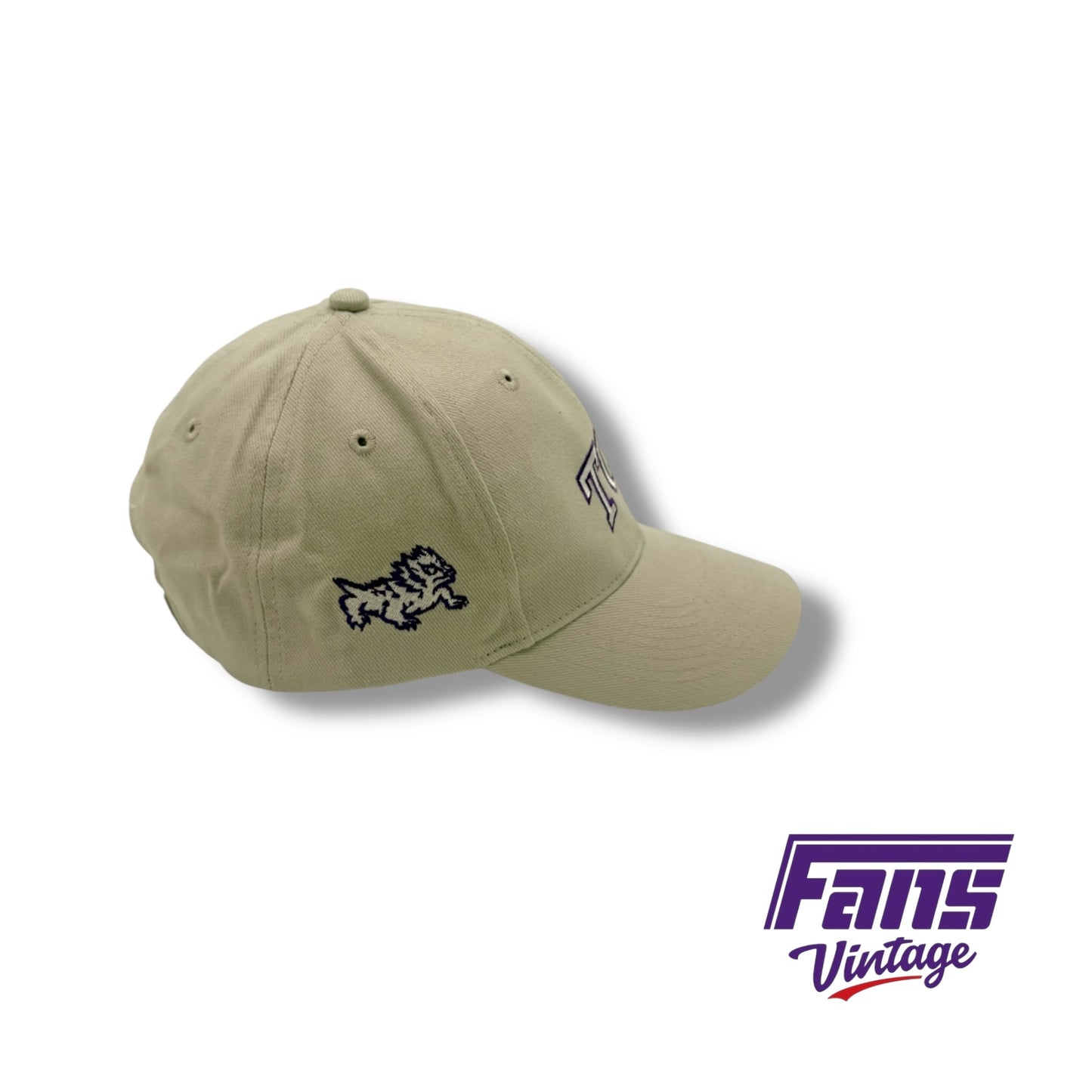 TCU Y2K Unique Funky Frog logo twill strapback golf hat