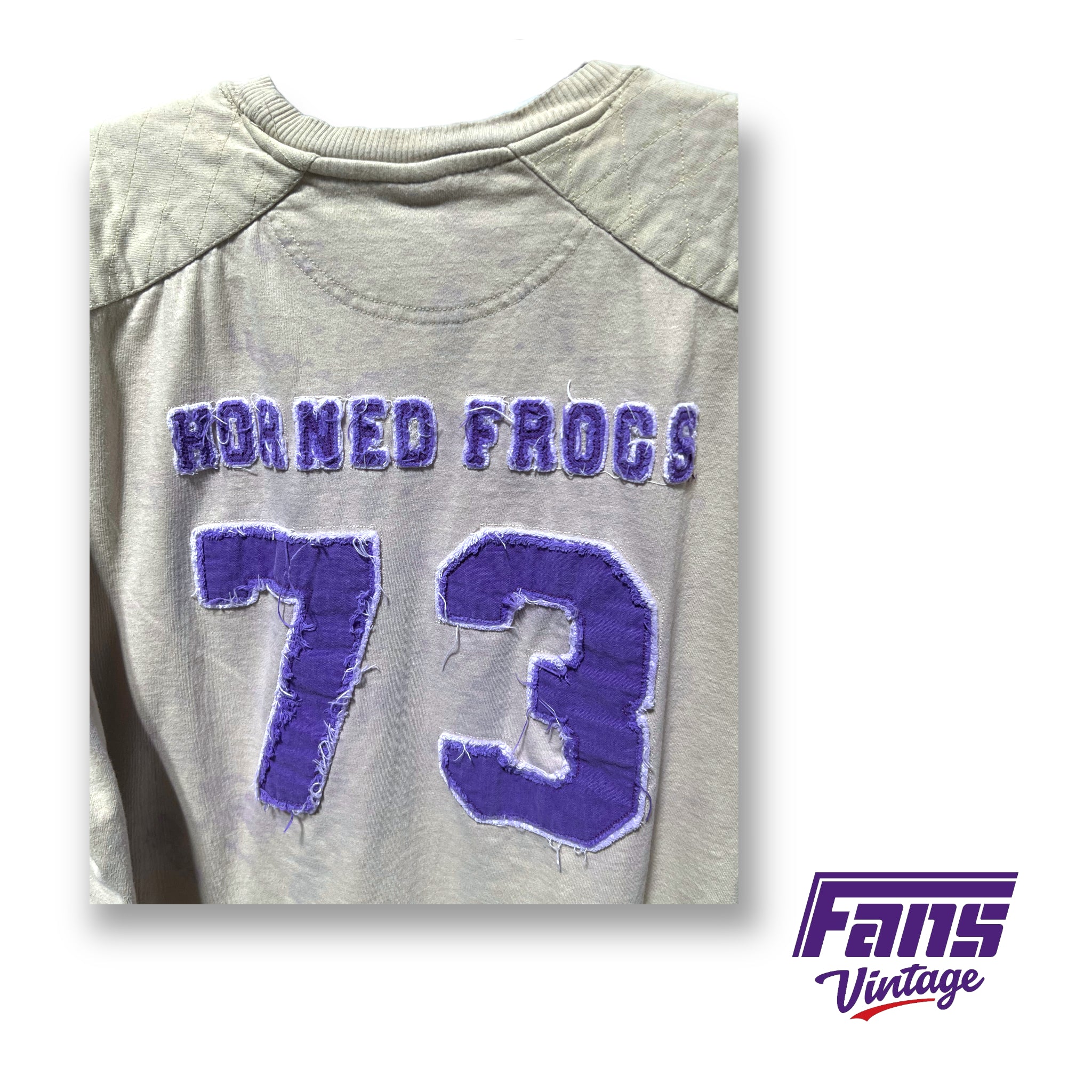 RARE Y2K Vintage TCU throwback football jersey style sweatshirt awesome details