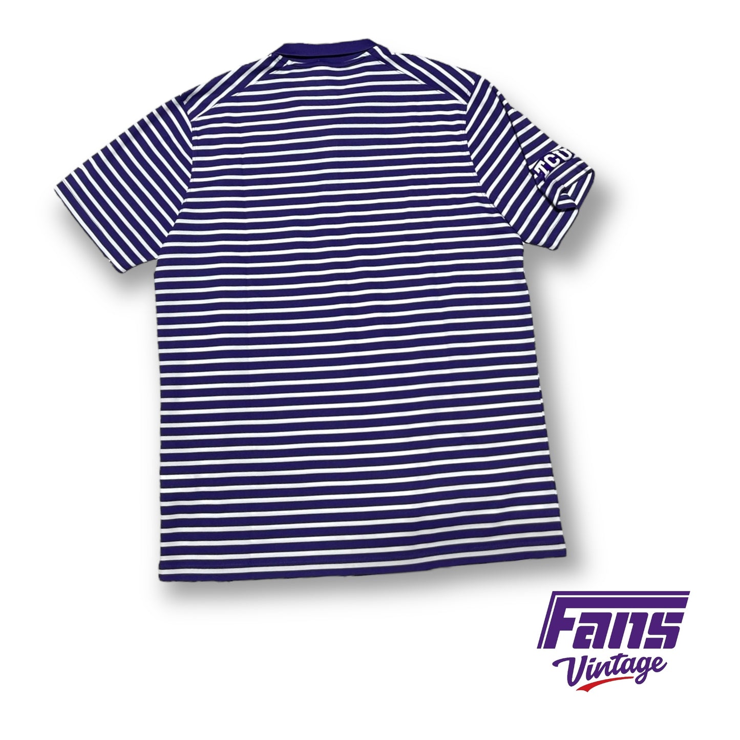 TCU Nike Team Issued "Move to Zero" Striped Polo - New with Tags!