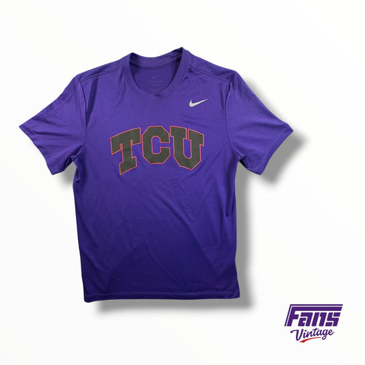 TCU Team Issued Player Custom Nike ‘Spit Blood’ Colorway Dri-Fit Purple Tee