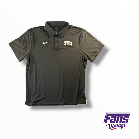 TCU Team Issued Nike Premium Embroidered Blackout Sideline Polo