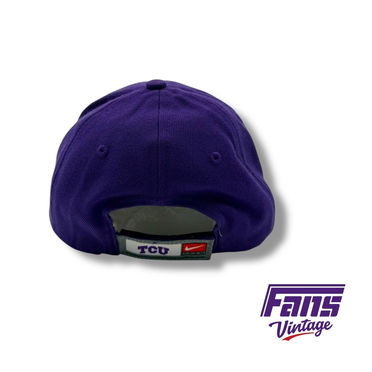 Vintage Y2K TCU Nike Team Issued Football Velcro Strap Back Hat ￼