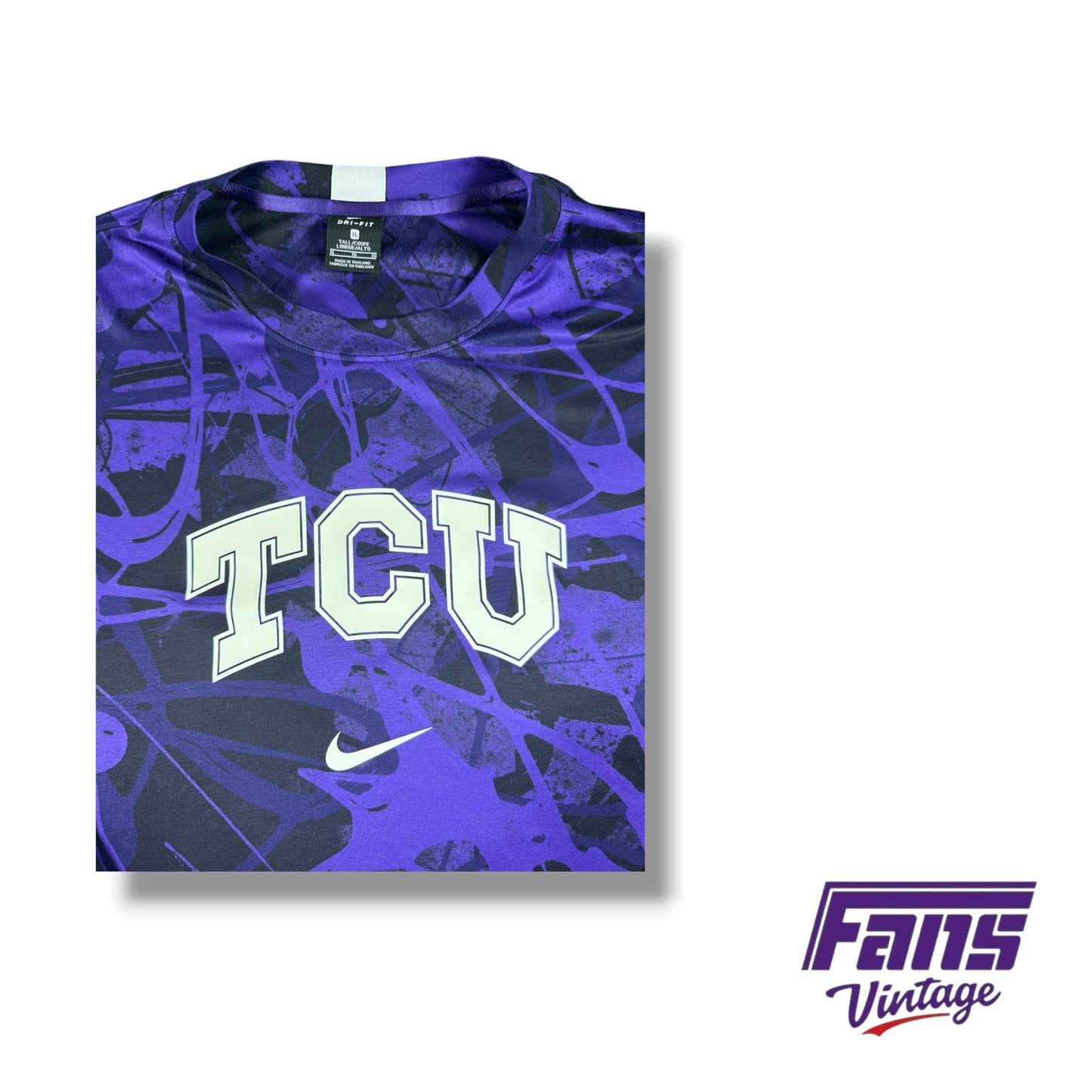 TCU Nike Team Issued Premium Warmup Shirt in sick splatter camo design