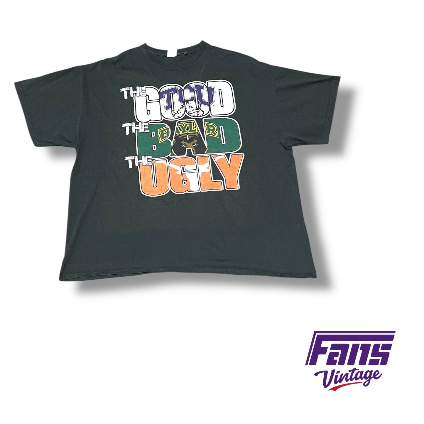 Sick! Vintage TCU tee “the good the bad and ugly” smack talk UT & Baylor