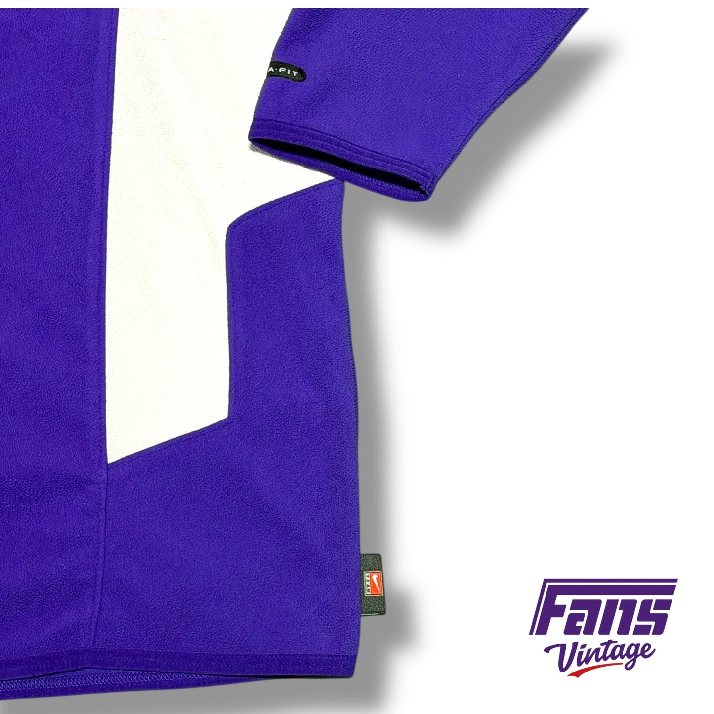 Vintage Y2K Era Crewneck - Team Issued Nike Center Swoosh Fleece Thermafit Sweater (No TCU Logo added)