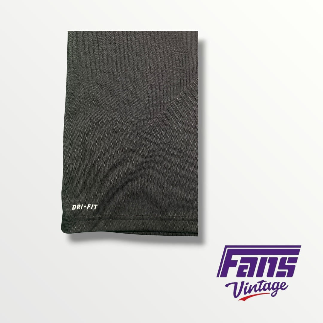 TCU Football Collared Dri-Fit Nike Shirt with Stripe Detail