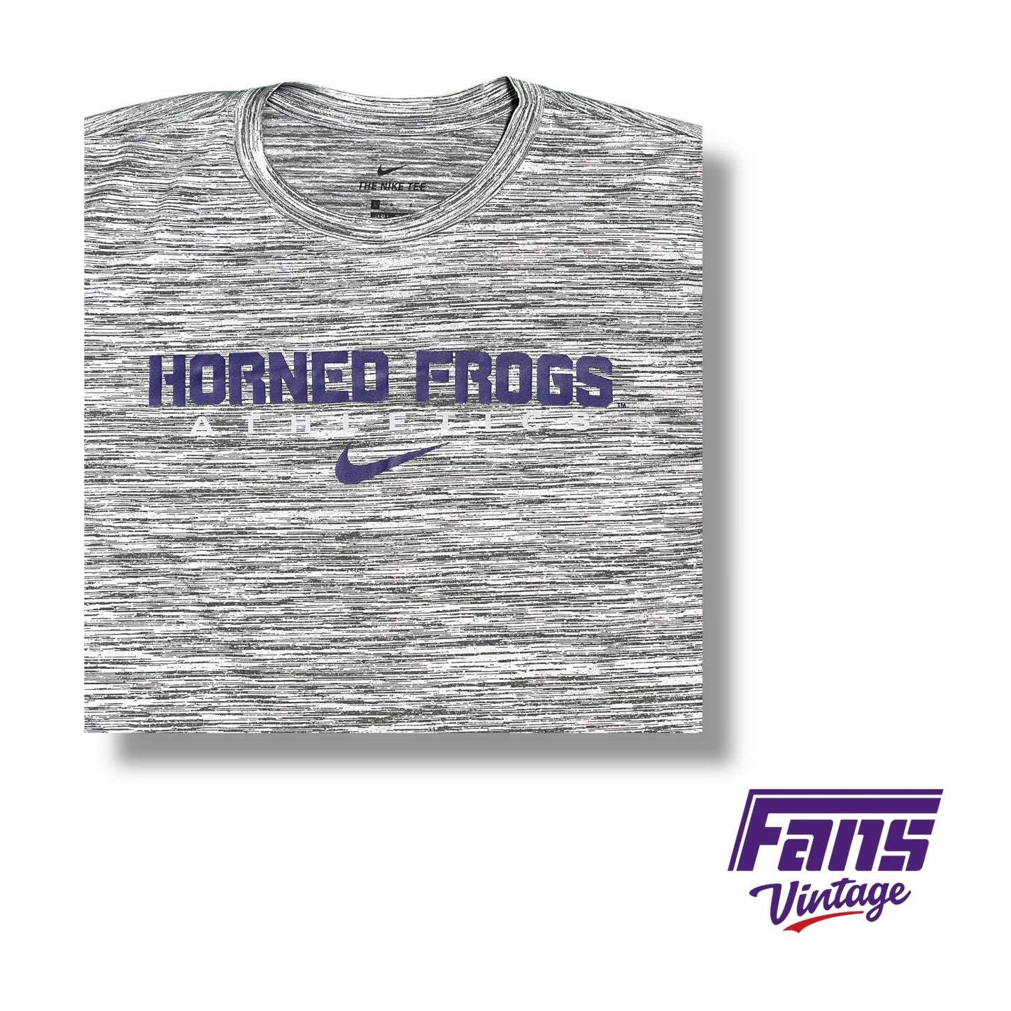 TCU Nike Athletics Team‑Issued Heather Grey Long‑Sleeve Shirt