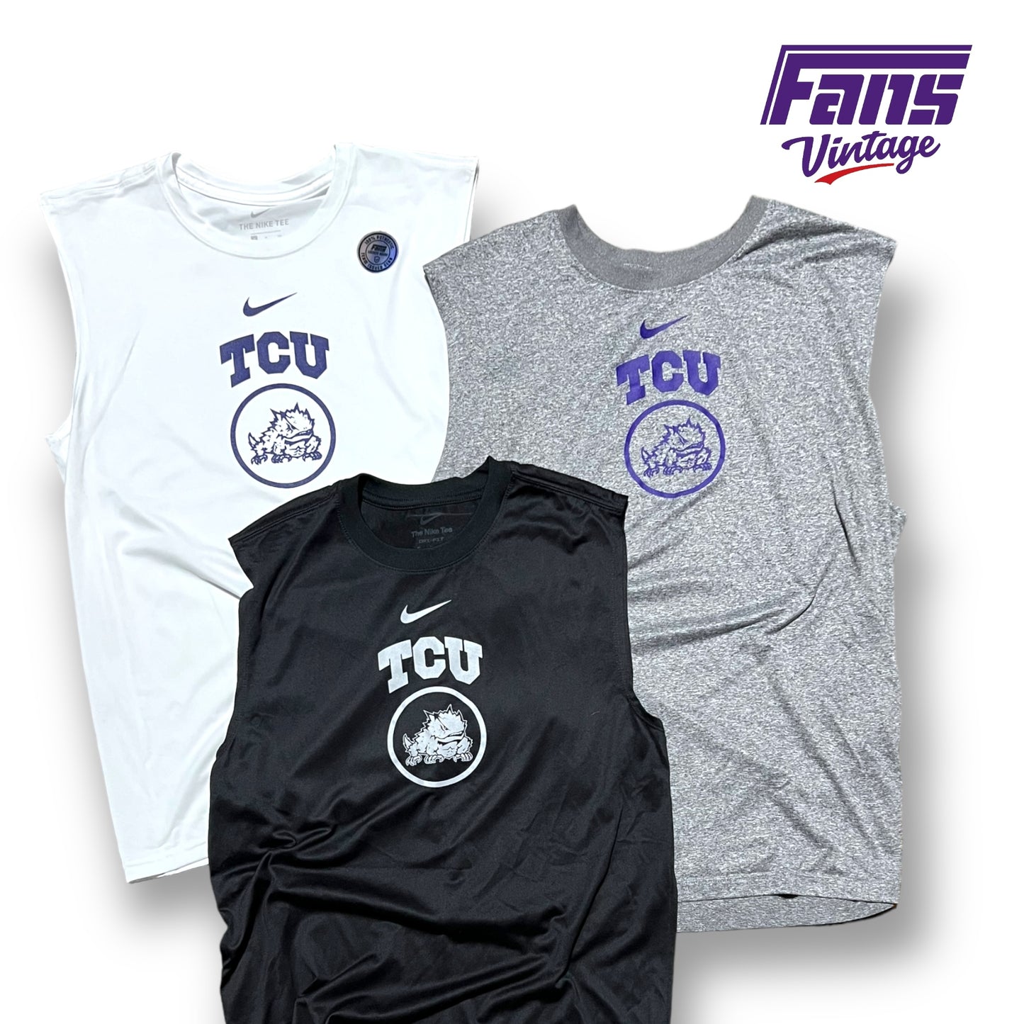 TCU Basketball Team Issued Nike Training Tees & Premium Shooting Muscle Tanks - 3 color options!