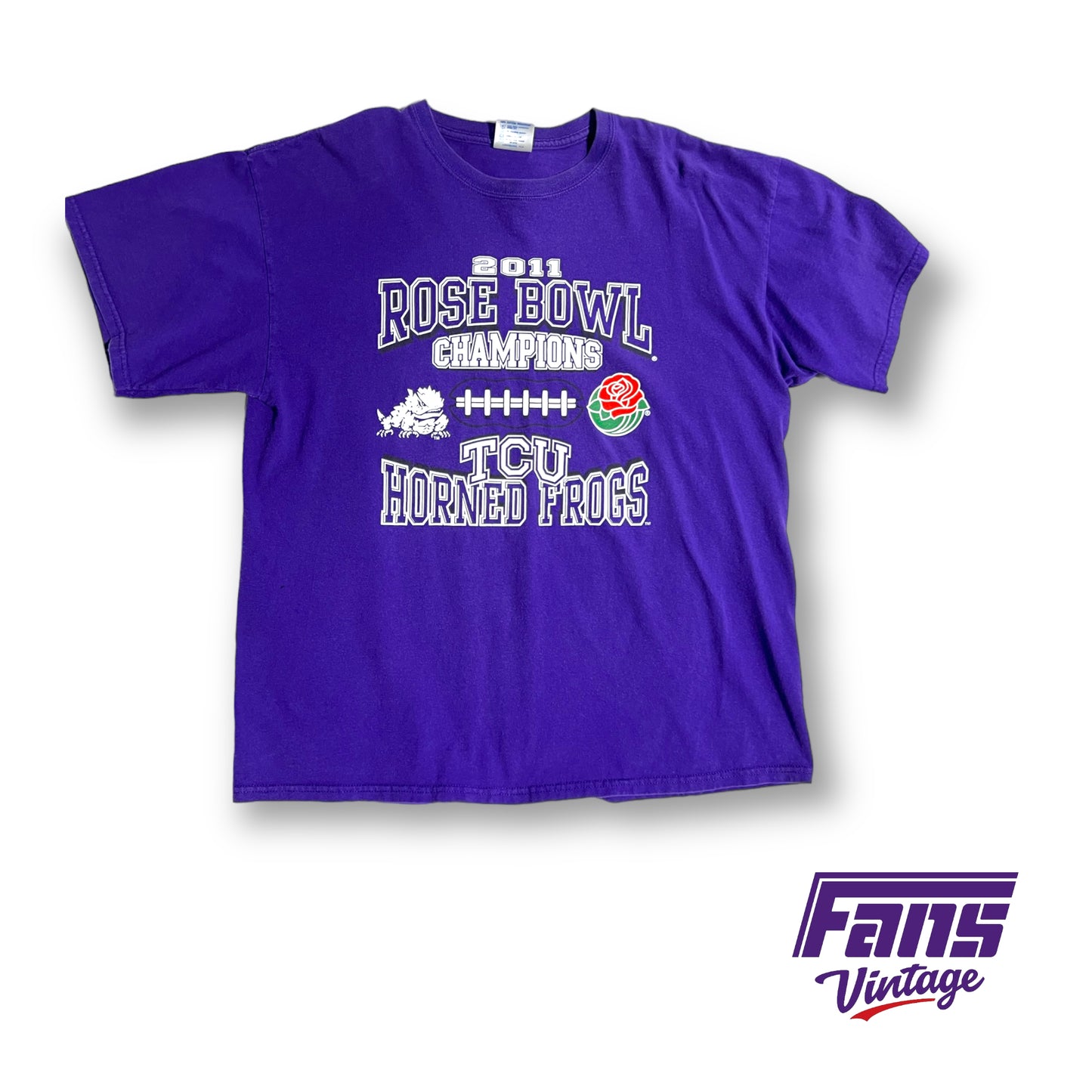 Vintage TCU Rose Bowl Champions Double Sided Tee with Rare Print