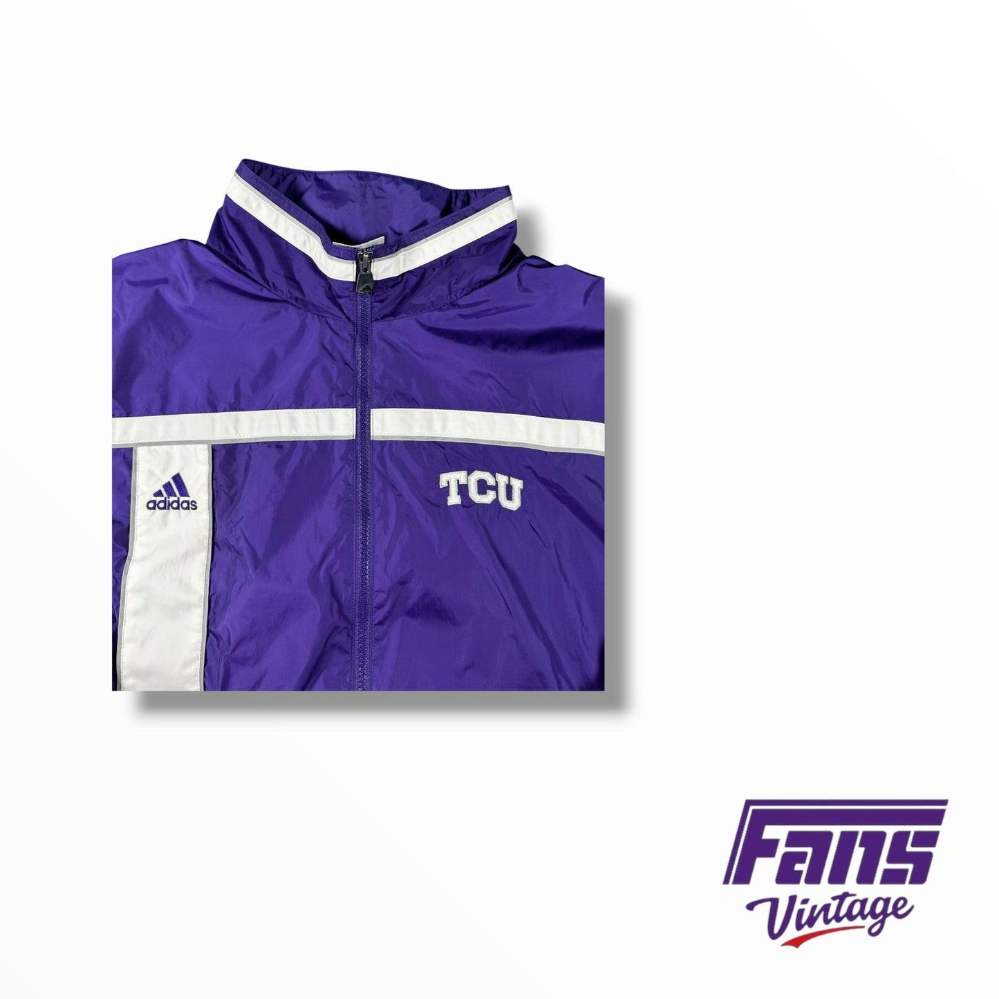 Vintage TCU Adidas Windbreaker Style Full-Zip Jacket