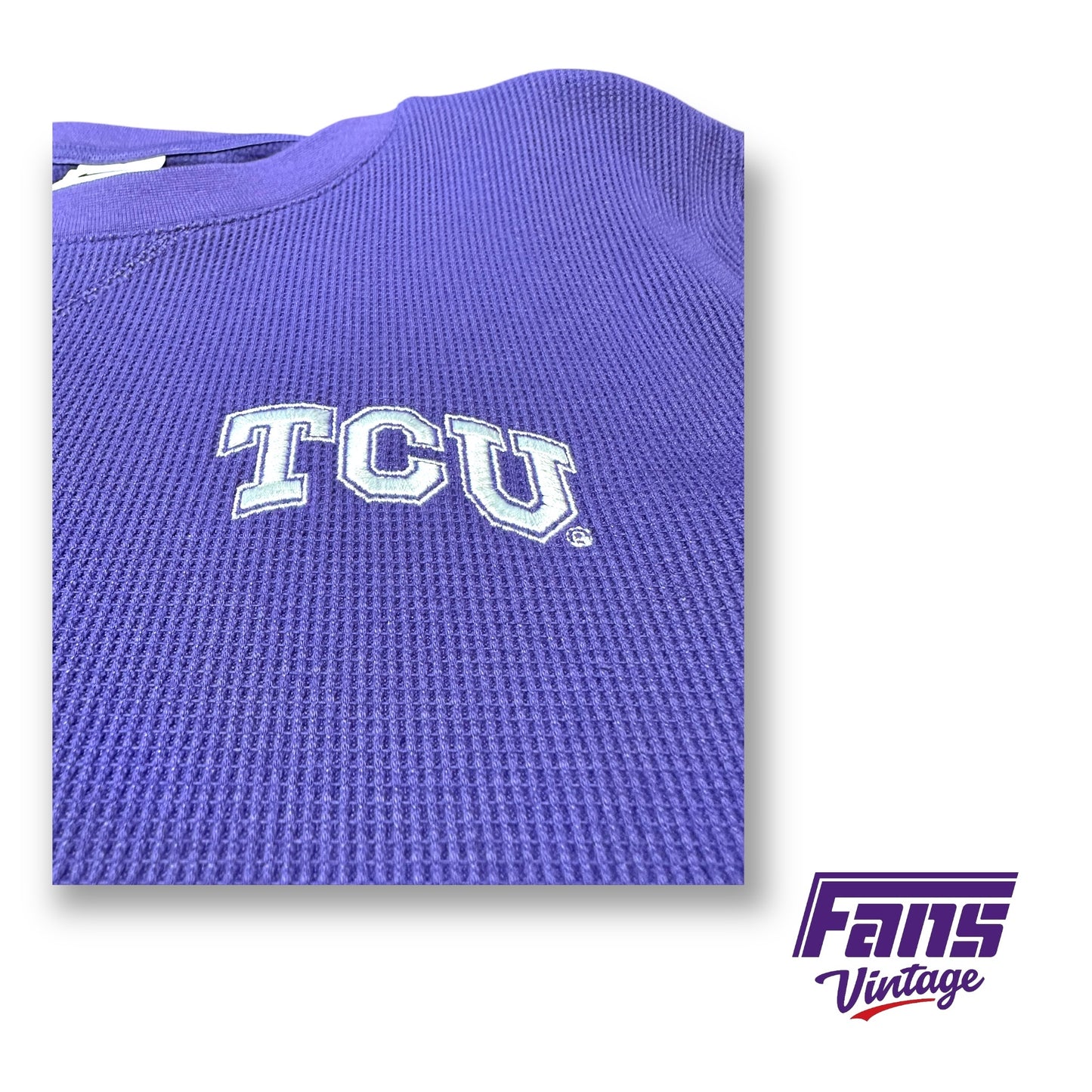 TCU Football Team Issue Nike Sportswear Waffle Weave Crewneck Pullover