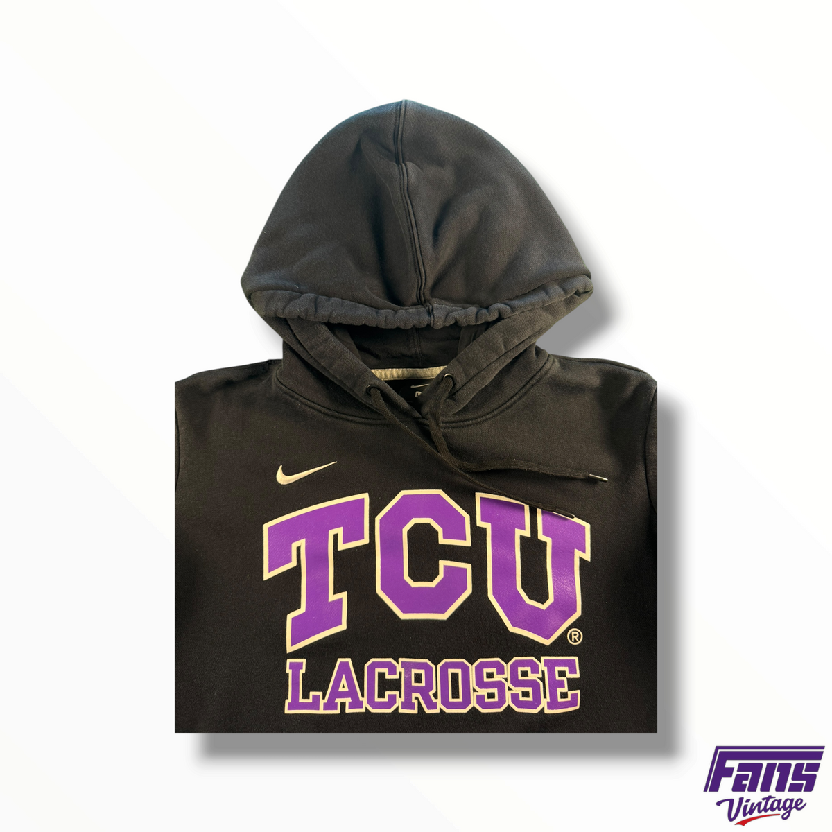 TCU Lacrosse Team Issued Y2K Style Nike Blackout Hoodie