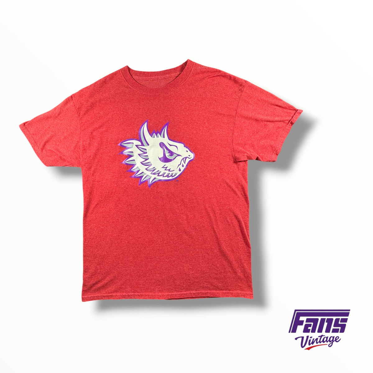 TCU Player Issue Unique Custom Throwback Frog Logo Spit Blood Red Tee