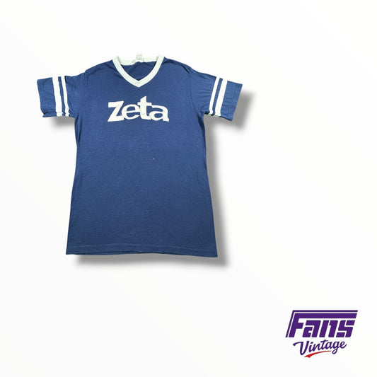 Vintage TCU Sorority Zeta Tau Alpha Jersey Style Stitched Letters Tee