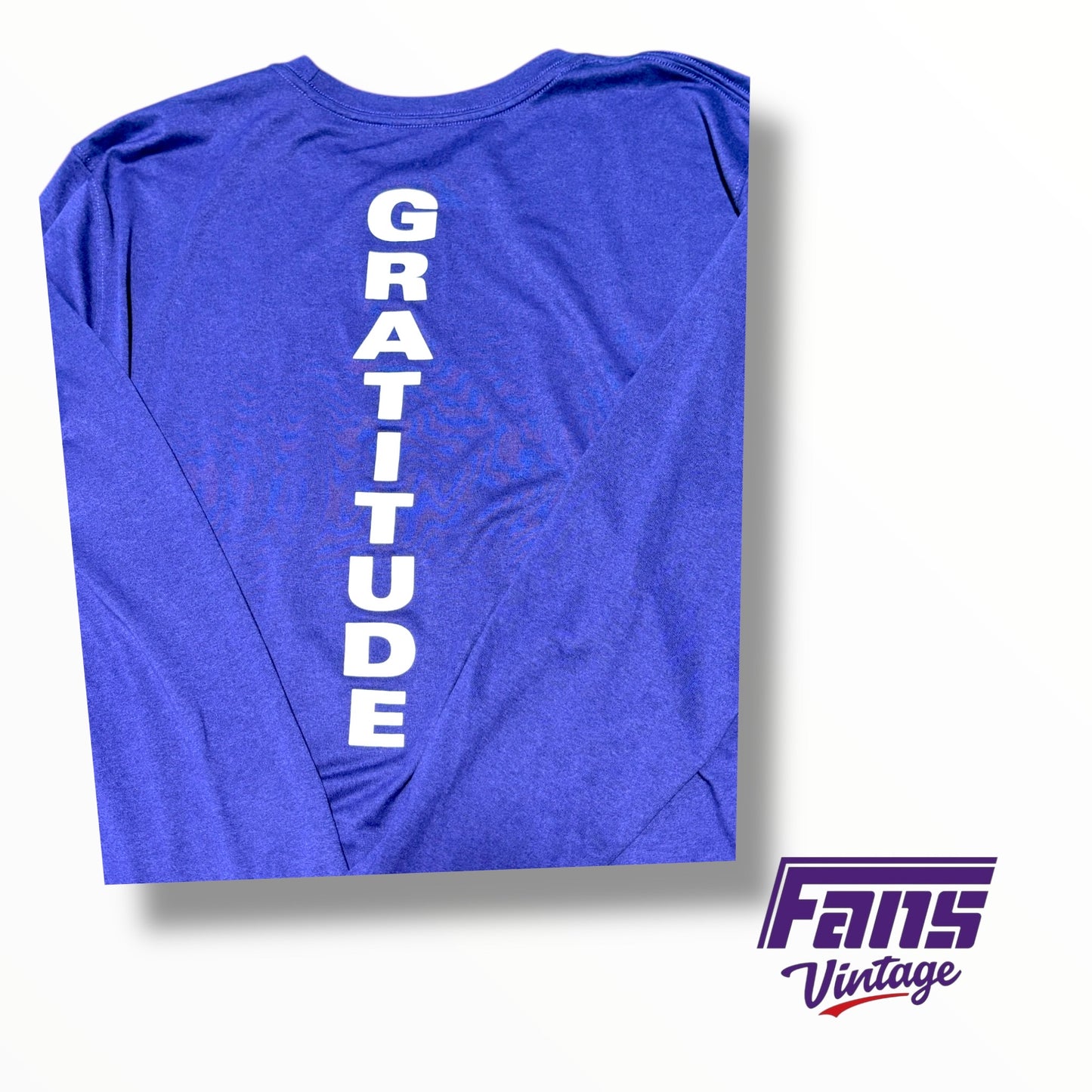 TCU Nike Volleyball Team Issued  ‘Gratitude’ Purple Long Sleeve Shirt