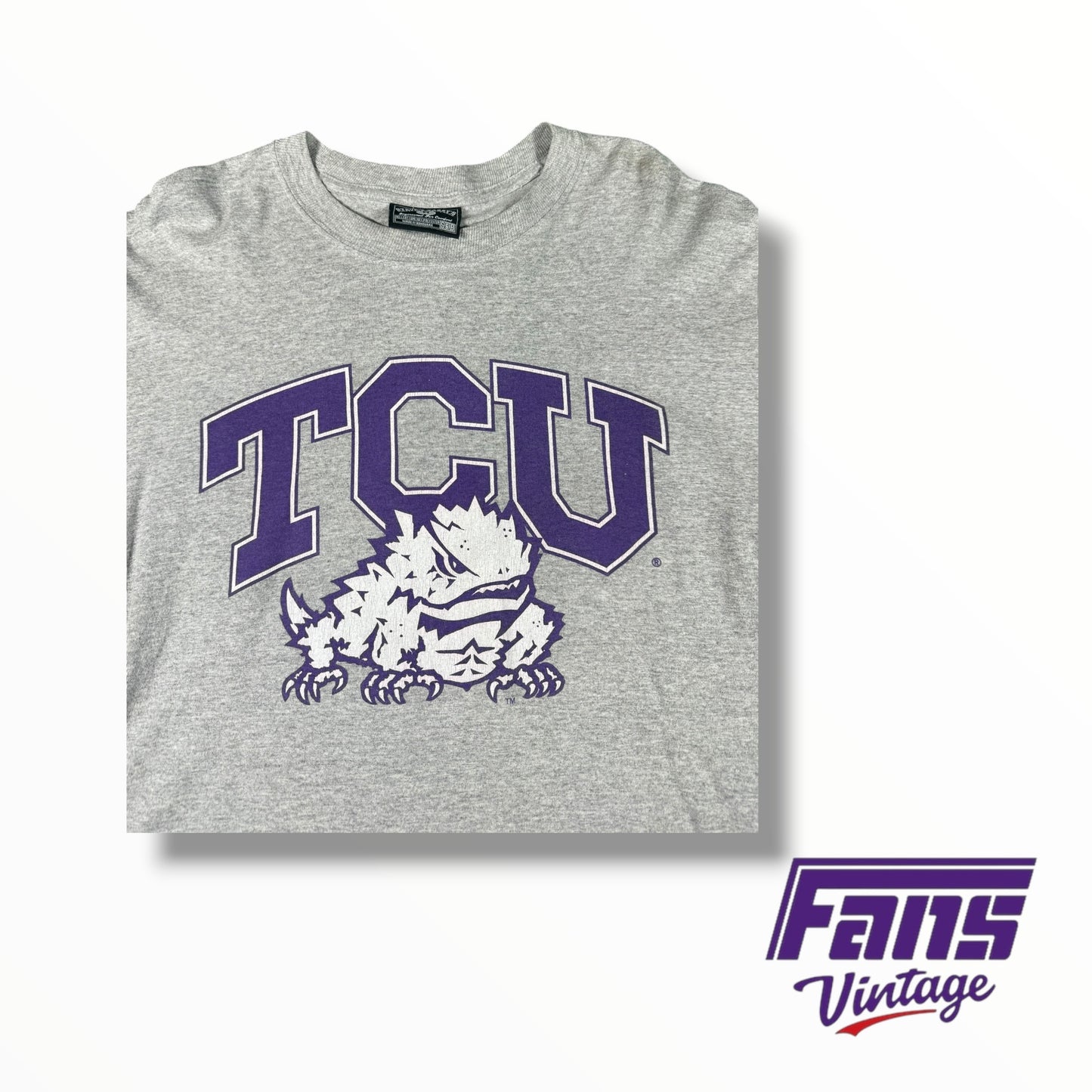 Vintage Y2K Era TCU Gray Long Sleeve Shirt