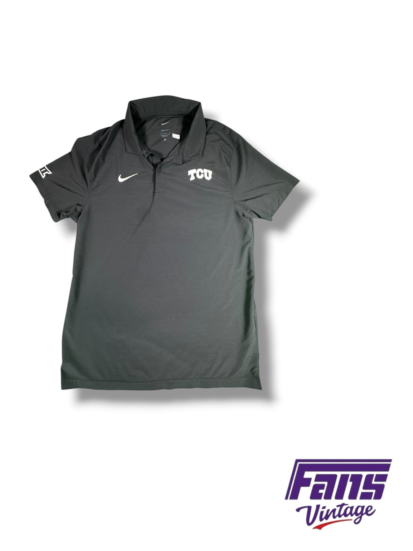 TCU Nike Team Issued Premium Textured Matte ‘Move to Zero’ Drifit Polo