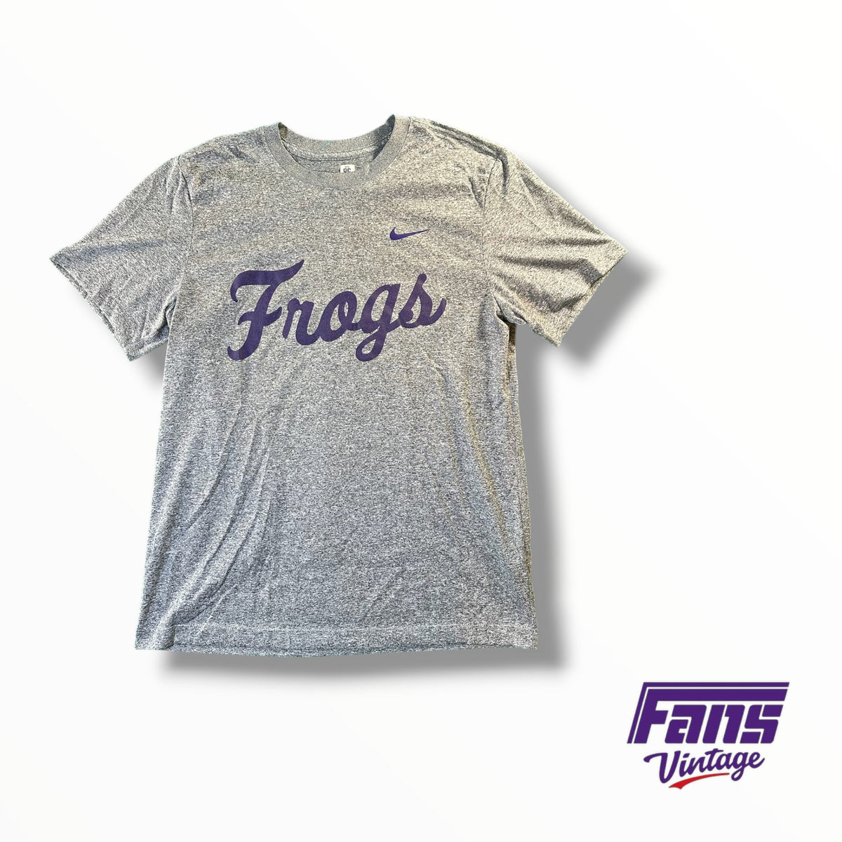 TCU Team Issued Nike Gray Frogs Script Dri-Fit Tee