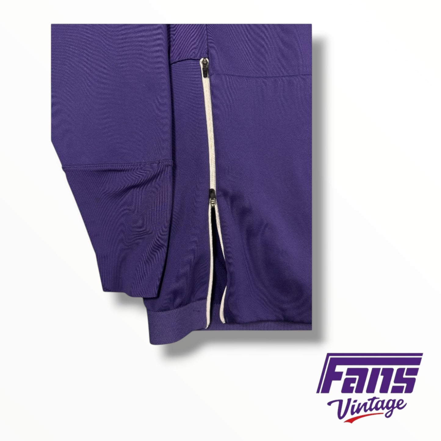 TCU Nike Football Team Issued Purple Heavyweight Style Hoodie with Side Zippers
