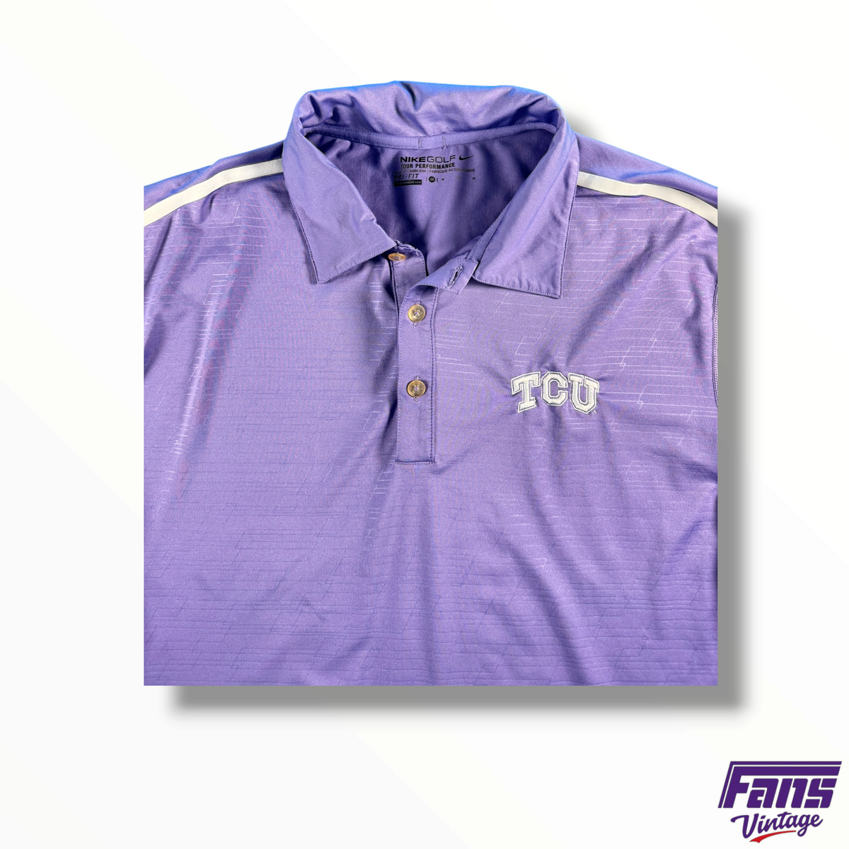TCU Golf Team Issued Nike Purple Gradient Polo