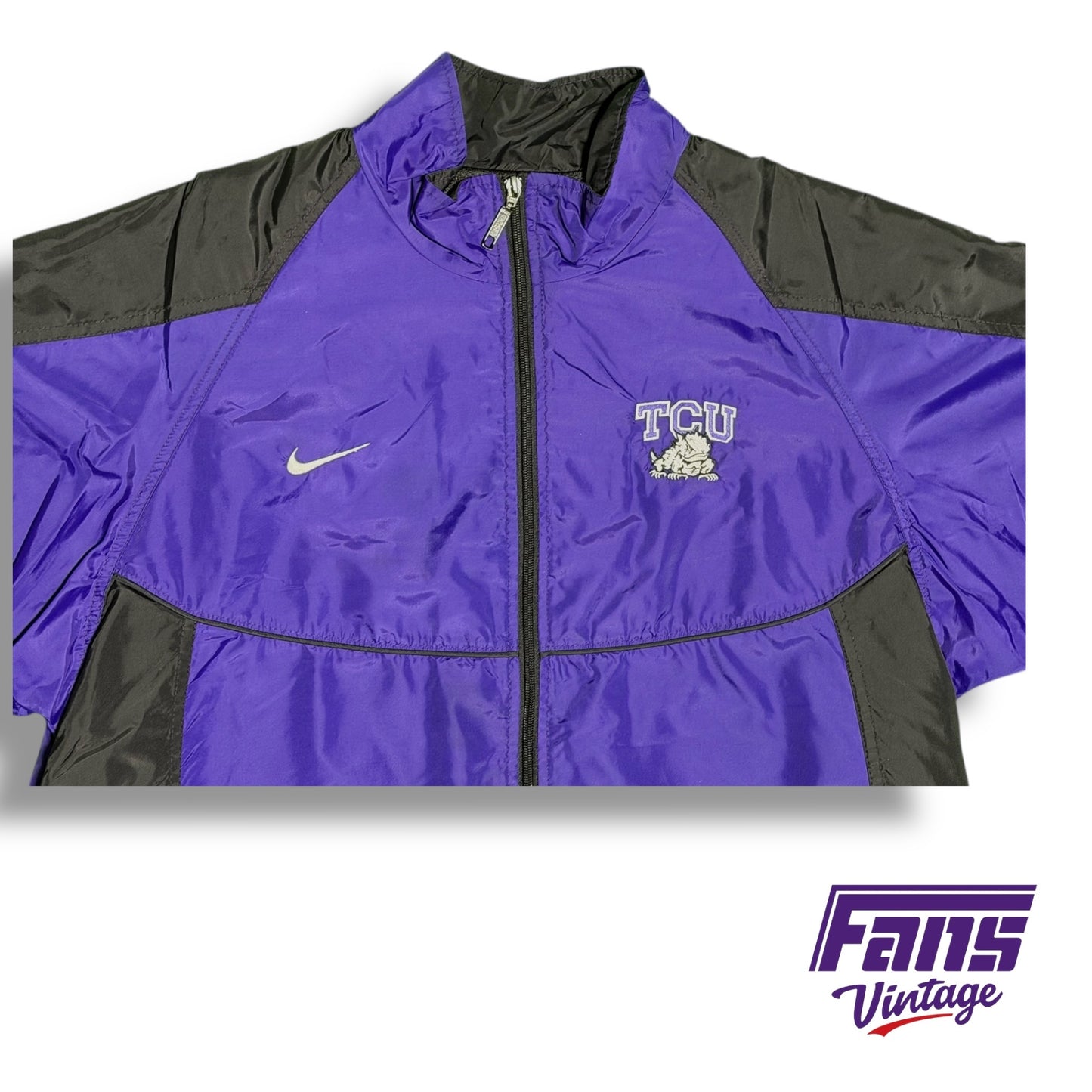 Vintage TCU Y2K Era Nike team issued windbreaker jacket