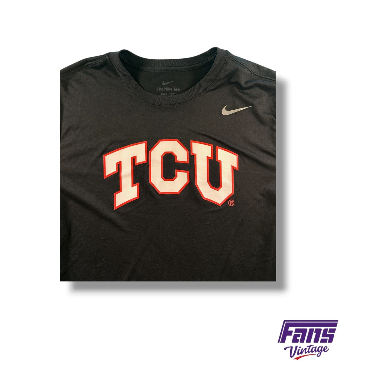 TCU Basketball Team Custom Nike Tee With Unique Red Outline Logo