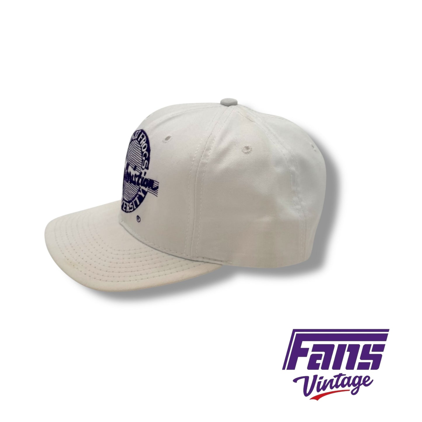 RARE! Vintage 90’s TCU The Game Circle Logo Whiteout SnapBack hat