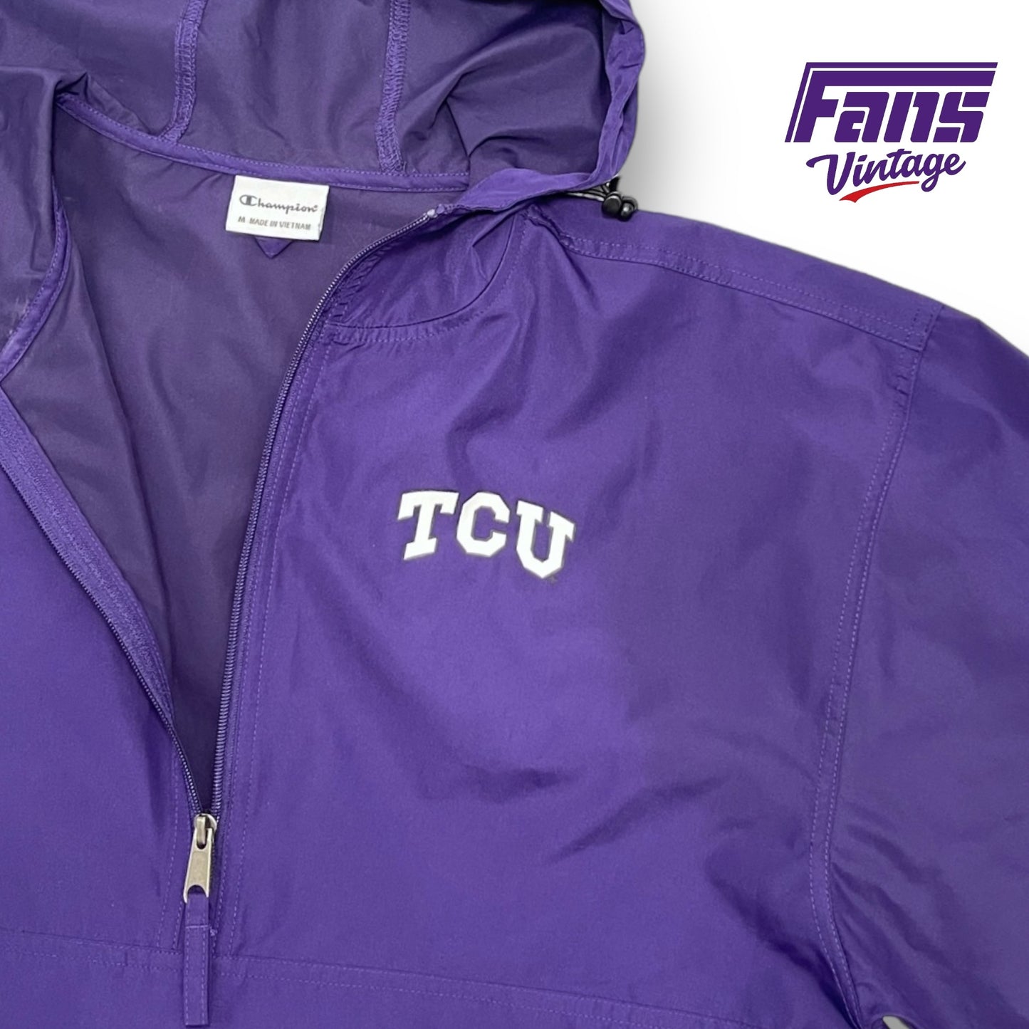 TCU Champion Brand Pullover Hooded Rain Jacket