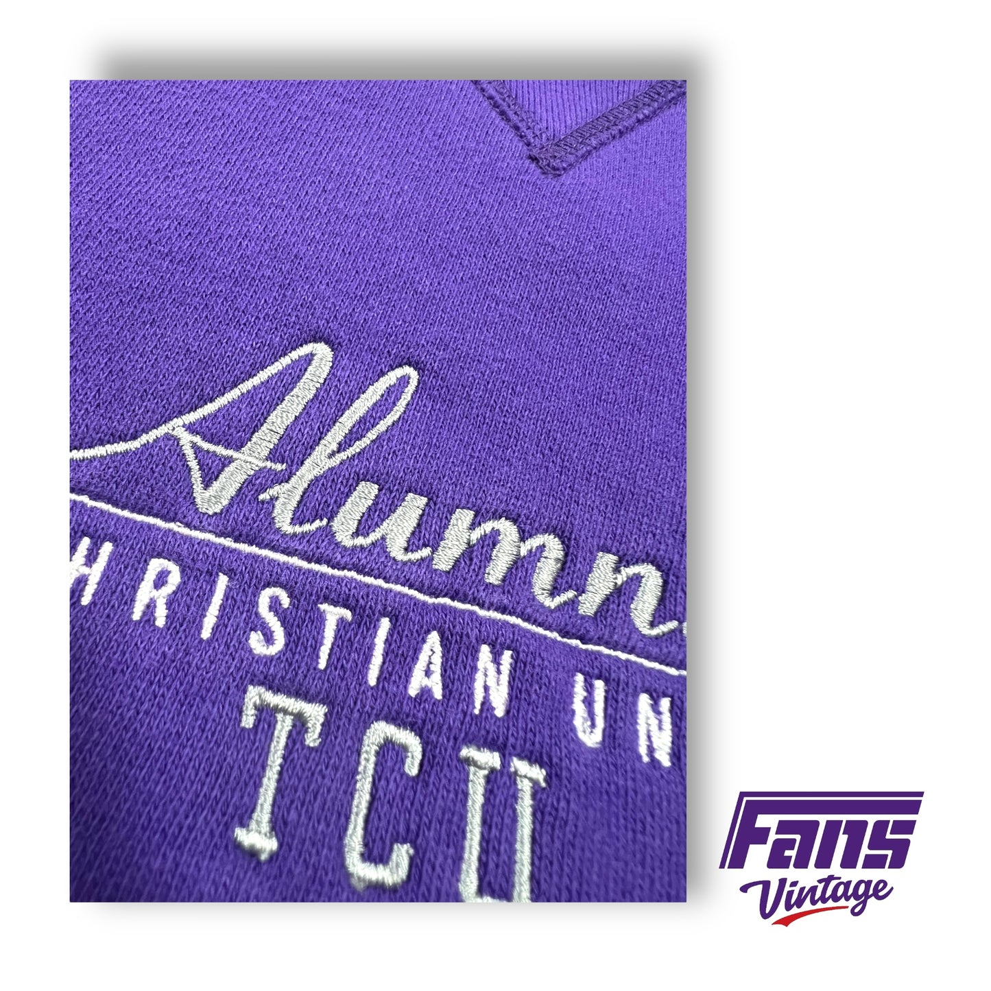 RARE! Vintage TCU Alumni Crewneck Sweater with gorgeous embroidery! Buttery Soft!