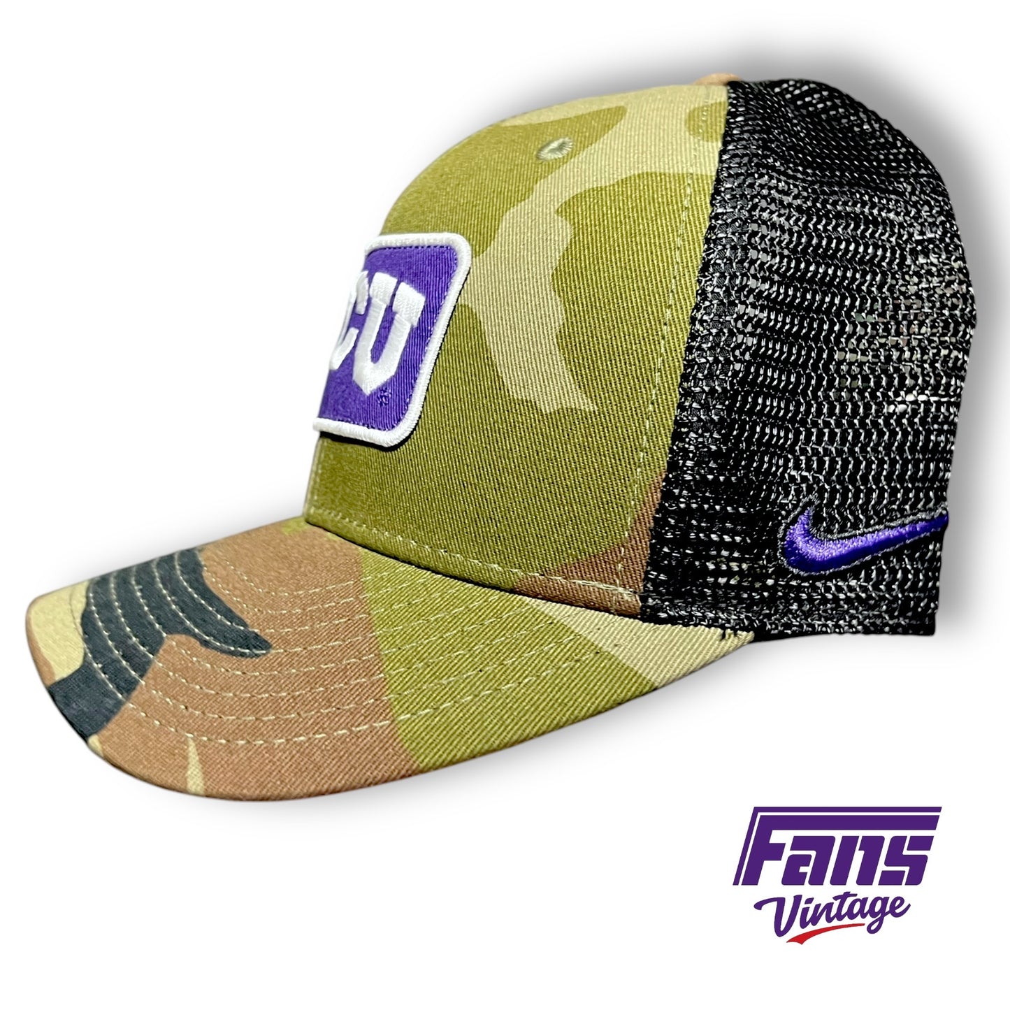 TCU Football Team Issued Nike Salute to Service Camo Trucker Hat - New!