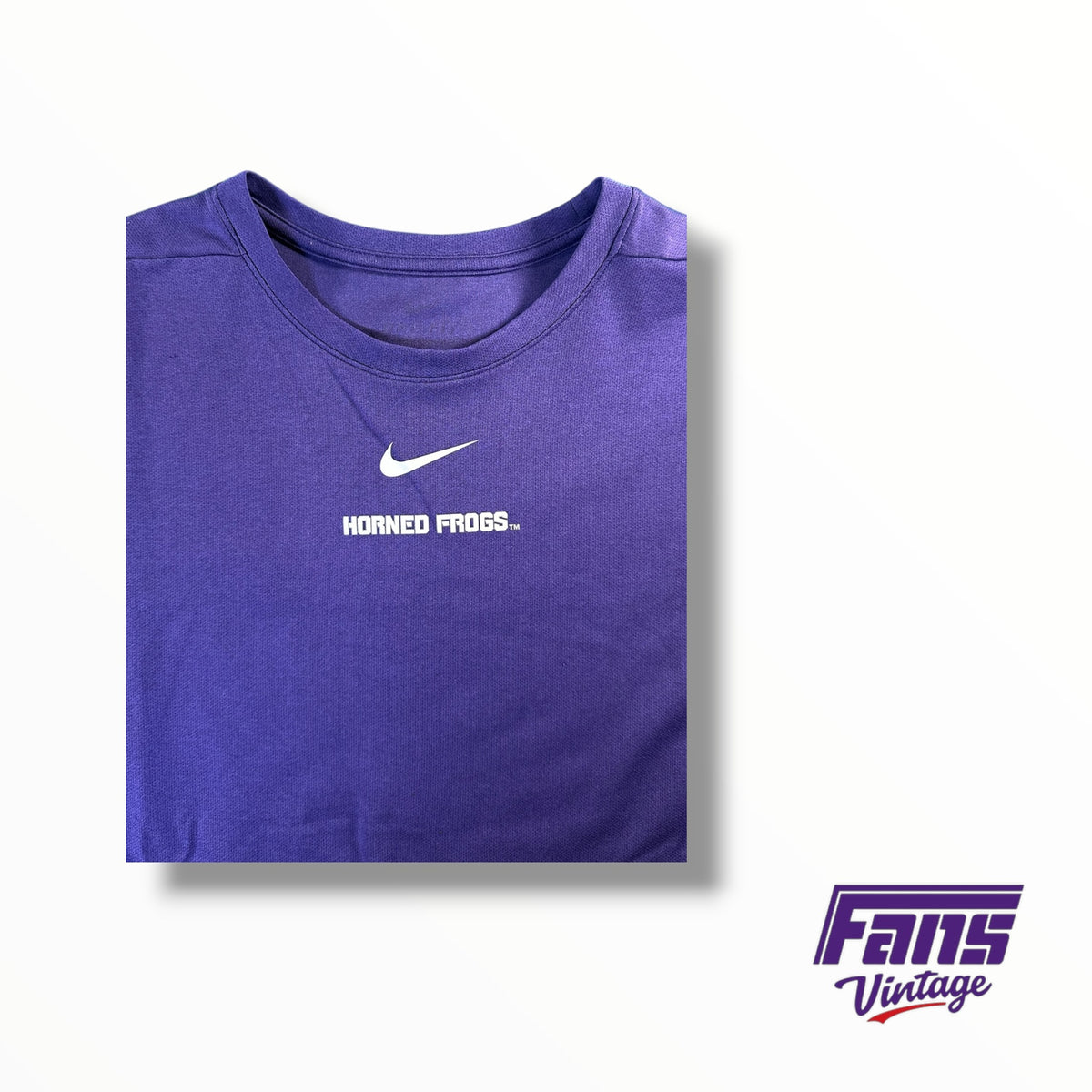 Throwback TCU Team Issued Nike Center Swoosh Horned Frogs Dri-Fit Long Sleeve