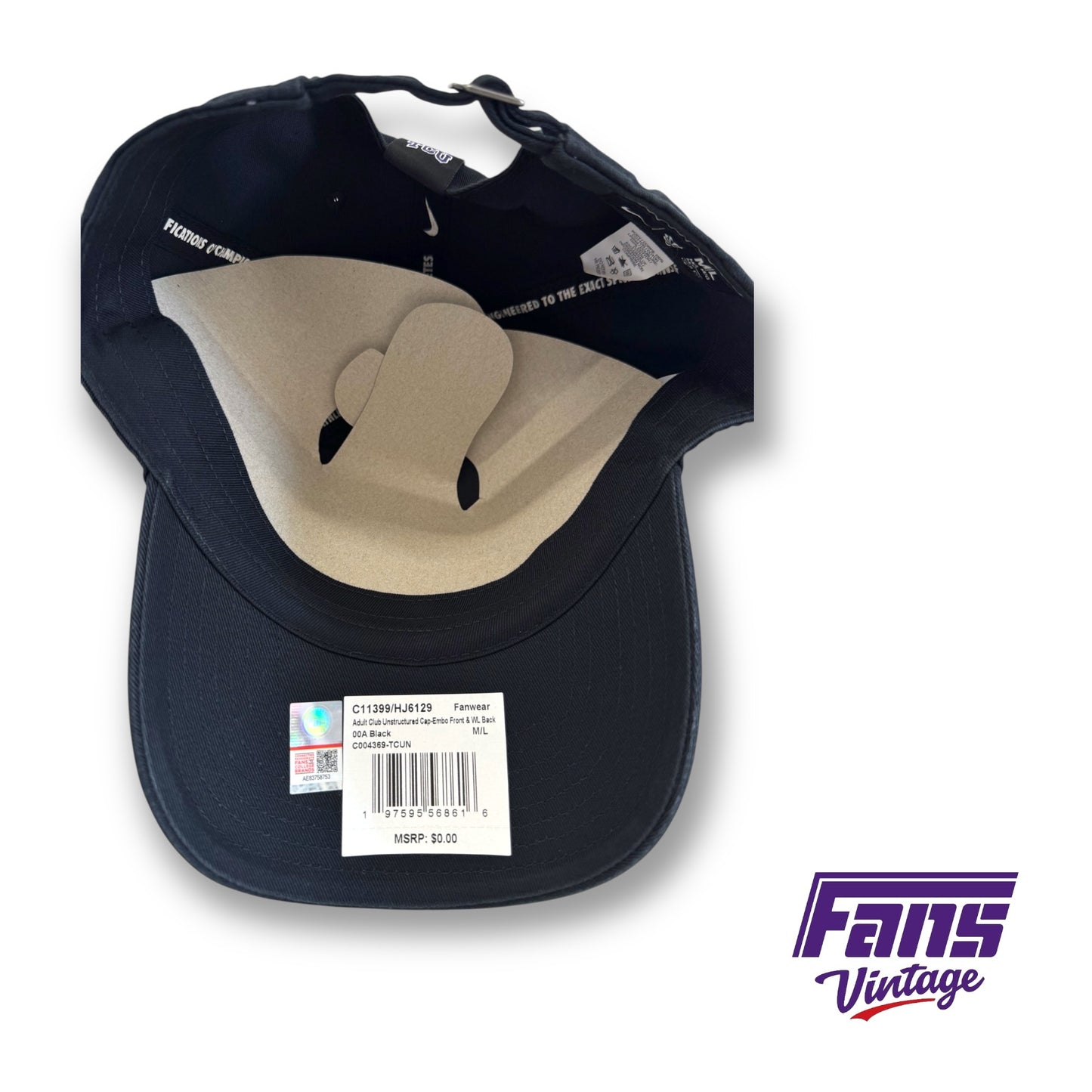 TCU Team Issue Nike "Horned Frogs" Dad Style Hat - New with tags!