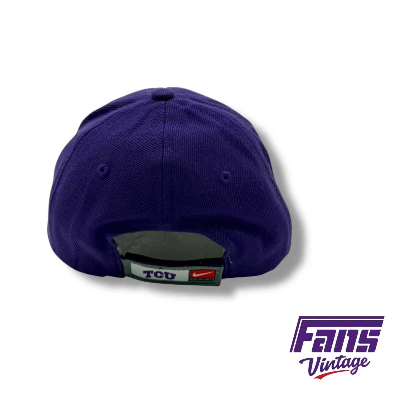 Vintage Y2K TCU Nike Team Issued Football Velcro Strap Back Hat ￼